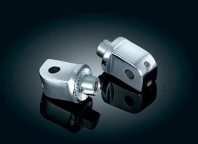 Kuryakyn Splined Peg Adapters KUR8818 Foot Adapters, Splined, Steel, Chrome, for use on Honda®, Suzuki, Yamaha, Pair