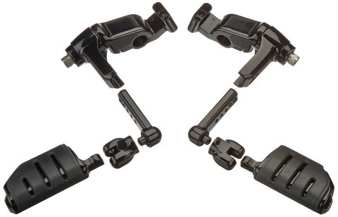 Kuryakyn Ergo III Cruise Mounts 3990 Foot Pegs, Mounts, Trident Dually Style, Steel, Black Powdercoated, for use on Honda®, Pair