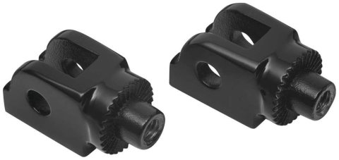 Kuryakyn Splined Peg Adapters 8946 Foot Mounts, Splined, Steel, Gloss Black, Harley-Davidson®, Pair