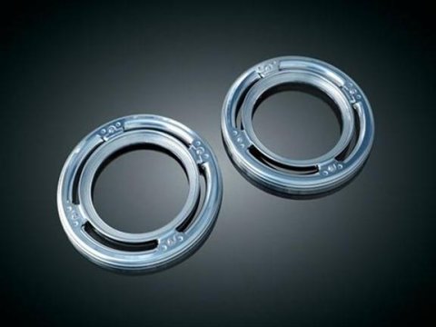 Kuryakyn Rear Speaker Accents 3792 Motorcycle Stereo Accent Trim, Speaker, Plastic, Chrome Finish, Harley-Davidson®, Pair