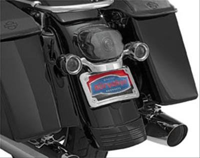 Kuryakyn Curved License Plate Frames 3163 Mounts, Steel, Chrome, Kit
