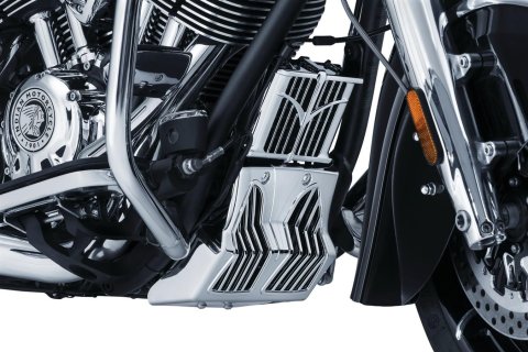 Kuryakyn Chin Fairings 5664 Fairing, Oil Filter/Voltage Regulator Cover, ABS Plastic, Chrome, Bolt-On, Indian, Each