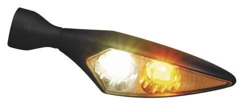 Kuryakyn Kellermann Micro Rhombus Collection Turn Signals 2541 Signal, Rhombus, LED, Clear Lens, White/Amber Light, Black Housing, Each