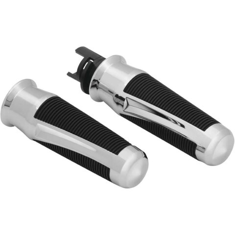 Kuryakyn Phantom Grips 5766 Grips, Phantom, Aluminum, Chrome, 1 in. Bar, Indian, Pair