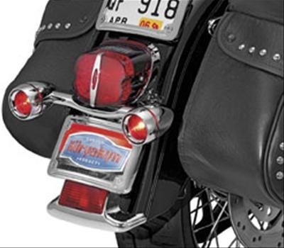 Kuryakyn Bullet Light Bar and Turn Signal Indicators 2098 Indicators, Bullet, 2.250 in. Round, 3.000 in. Long, Red Lens, Clear Bulb, Steel, Chrome, Harley-Davidson®, Pair