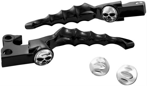 Kuryakyn Zombie Levers 1090 Brake and Clutch Lever, Zombie, Aluminum, Black Powdercoat, Pair