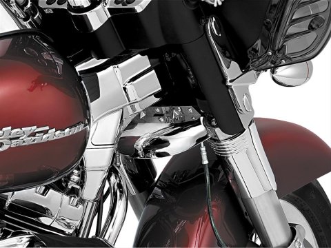 Kuryakyn Lower Triple Tree Wind Deflectors 1100 Deflector, Steel, Chrome Finish
