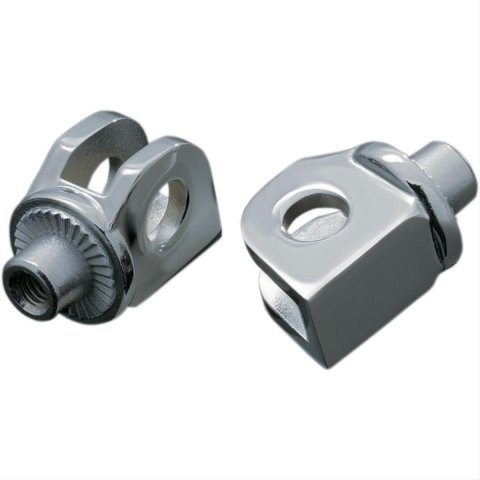 Kuryakyn Splined Peg Adapters KUR8828 Foot Adapters, Splined, Steel, Chrome, Indian, Victory, Pair