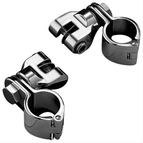 Kuryakyn Peg Mount with Magnum Quick Clamps 7944 Motorcycle Foot Mounts, Clamp w/Clevis, Steel, Chrome, Pair