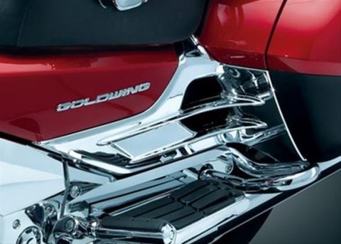 Kuryakyn Louvered Battery Box Covers 7368 Covers, Louvered, Plastic, Chrome, For Use On Honda® GL 1800, Pair