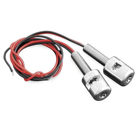 Kuryakyn LED License Plate Bolt Lights 9199 Bolts, Lighted, Round Head, Steel, Chrome, 1.00 in. Underhead Length, Pair