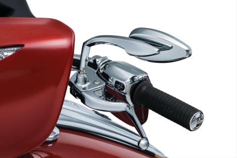 Kuryakyn Teardrop Mirrors 1707 Mirrors, Teardrop, Custom, Convex, Manual, Aluminum, Chrome, 5.000 in. Width, 2 in. Height, Pair
