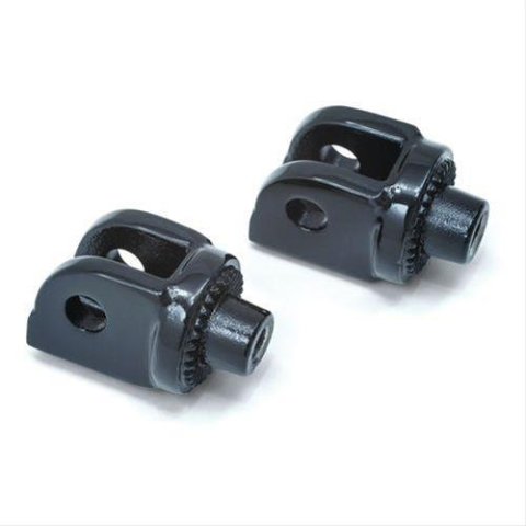 Kuryakyn Splined Peg Adapters 8863 Foot peg Mounts, for Honda, Front OEM Mounts, Gloss Black, Pair