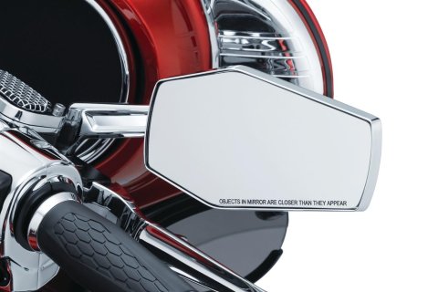 Kuryakyn Hex Mirrors 5918 Side View Mirrors, Hex, Flat Glass, Manual, Unique Shape, Aluminum, Chrome, Pair