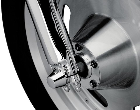 Kuryakyn Axle Nut Covers 1214 Covers, Solid, Steel, Chrome, Harley-Davidson®, Pair