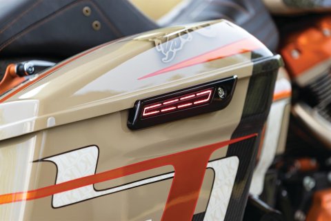 Kuryakyn LED Saddlebag Hinge Accents 5477 Accent, LED, Aluminum, Satin Black Finish, Red Bulb Color, Harley-Davidson®, Pair