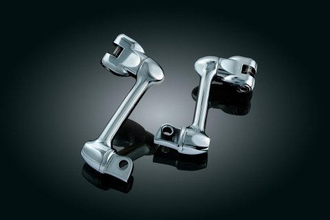 Kuryakyn Adjustable Lockable Offsets 4557 Foot Peg Adjuster, Steel, Chrome, 4 in. Adjustment, Pair
