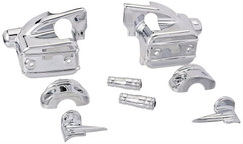 Kuryakyn Brake and Clutch Control Dress-Up Kits 1739 Kit, Chrome Covers, Harley-Davidson®, Kit