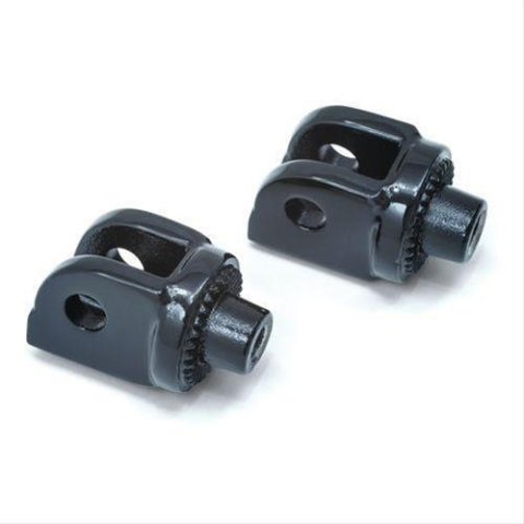 Kuryakyn Splined Male Adapters 8865 Foot Peg Mounts, Adapter, Gloss Black, Kawasaki, Yamaha, Pair