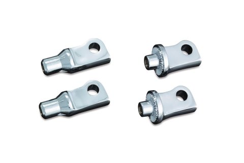 Kuryakyn Splined Peg Adapters 8897 Foot Mounts, Splined, Steel, Silver, Harley-Davidson®, Pair