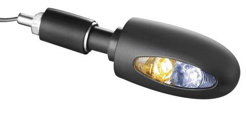 Kuryakyn Kellermann BL 1000 Collection Turn Signals 2557 Signal, 1000, LED, Clear Lens, White/Amber Light, Black Housing, Each