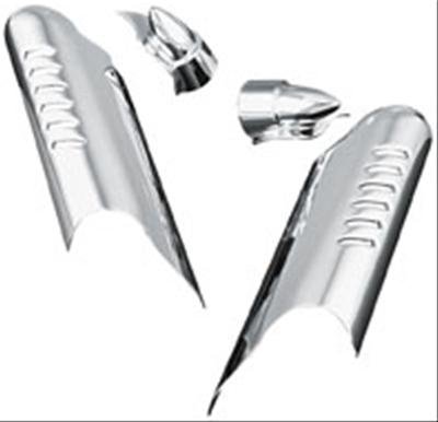 Kuryakyn Lower Leg Deflector Shields 7768 Motorcycle Shield, Steel, Chrome, Harley-Davidson®, Pair