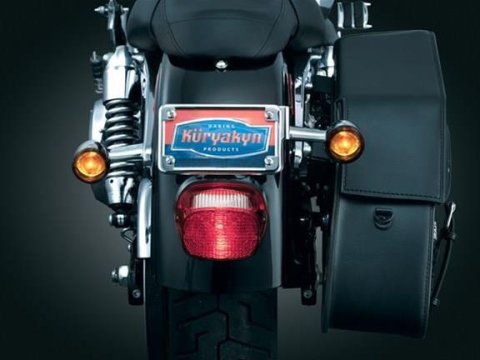 Kuryakyn License Plate Turn Signal Relocators 3155 Relocator, Mount, Steel, Chrome, Kit
