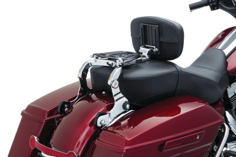 Kuryakyn Quick-Release Mounts 7093 Quick Release Mount, Multi-Purpose Backrest, Steel, Chrome, Harley-Davidson®, Pair