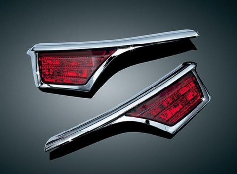 Kuryakyn LED Passenger Armrest Trim with Turn Signal Accents 3240 Accent Lights, Passenger, LED, Red Bulb, Chrome Housing, for use on Honda®, Kit