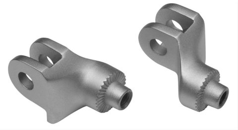 Kuryakyn Splined Peg Adapters 8904 Foot Mounts, Splined, Steel, Silver, Triumph, Pair