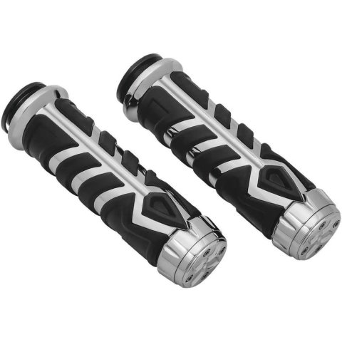 Kuryakyn Spear Grips 5752 Grips, Spear, Aluminum, Chrome, 1 in. Bar, Indian, Pair