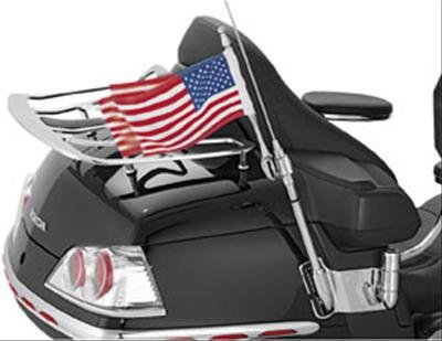Kuryakyn Antenna Flag Mounts 4233 Mounts, Steel, Chrome, Each