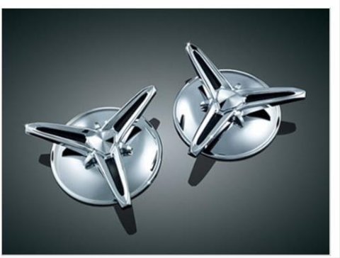 Kuryakyn Center Caps for 2009-2013 FLHTCUTG TRI GLIDE ULTRA CLASSIC, 2010-2011 FLHXXX STREET TRIKE - 1243 KNOCK-OFF CENTER CAPS