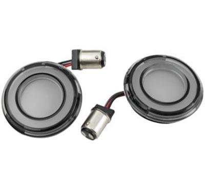 Kuryakyn Tracer LED Turn Signal Conversions 2905 L.E.D. Inserts Red/Red Smoke Lens Rear