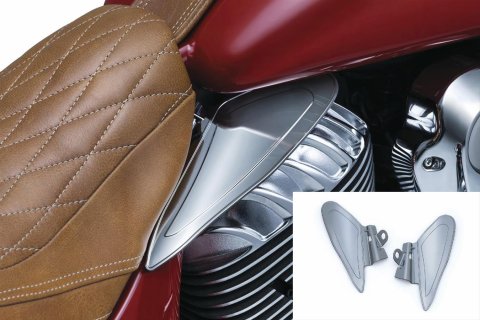 Kuryakyn Saddle Shields Heat Deflectors 7181 Engine Shields, Deflectors, Seat Front Edge Location, Reflective Smoke, Indian, Pair