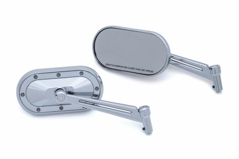Kuryakyn Heavy Industry Mirrors 1736 Side View Mirrors, HEAVY INDUSTRY MIRRORS CHR