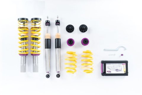 KW Variant 3 Coilover Kits 352100BK Kit, V3 fits Audi A4 (B9) Sedan 2WD w/o EDC; 48.5mm