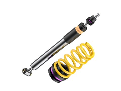 KW Variant 3 Coilover Kits 3520887007 Kits, 3, 0.2-0.8 in. Lowered Front/Rear, Shocks, Yellow Springs, Twin-Tube, Tesla Model 3, Kit