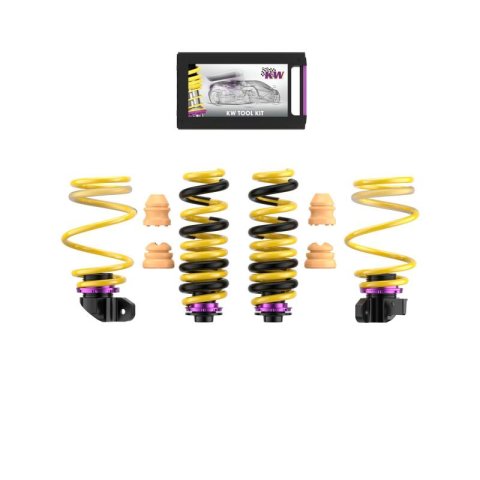 KW HAS Coilover Kits 253200EB Kits, HAS, 0.6 - 1.2 in. Lowered Front, 0.4 - 1.0 in. Lowered Rear, Yellow Powdercoated Springs, BMW, Kit