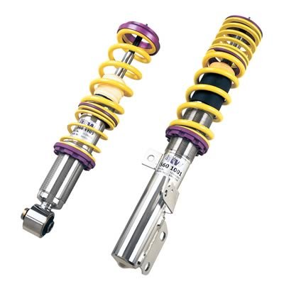 KW Variant 2 Coilover Kits for 2005-2010 TC - 15258002 Kits, 2, 0.9 2.3 in. Lowered Front and Rear, Natural/Yellow Shocks, Yellow Powdercoated Springs, Scion, Kit
