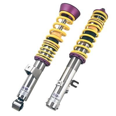 KW Variant 3 Coilover Kits 35271021 Kits, 3, 0.8 - 2.0 in. Lowered Front, 0.6 - 1.8 in. Lowered Rear, Shocks, Yellow Powdercoated Springs, Porsche, Kit
