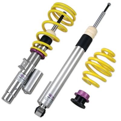 KW Club Sport Coilover Kits 35220832 Kits, Sport, 1.2 - 2.3 in. Lowered Front, 0.9 - 2.1 in. Lowered Rear, Shocks, Yellow Powdercoated Springs, BMW, Kit