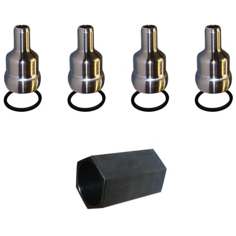 Bostech High-Pressure Ball Tubes DEC021606 Diesel Fuel Injector Tubes, High-Pressure, Stainless Steel, Ford, International, Kit