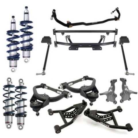 RideTech 1973-74 GM X-Body Coilover Suspension Systems 11260302 Handling Packages, GM, X-Body, TQ Series Adjustable Coilover, MuscleBar, StrongArms Control Arms, Bolt On 4-Link, Tall Spindles, Kit
