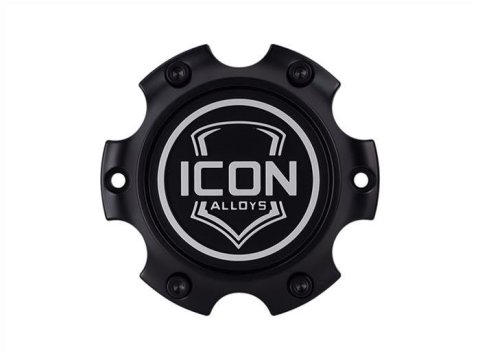 ICON Alloys Wheel Center Caps RX-6135-S2 CENTER CAP EMBOSSED SATIN BLACK / WHITE - 6 X 135