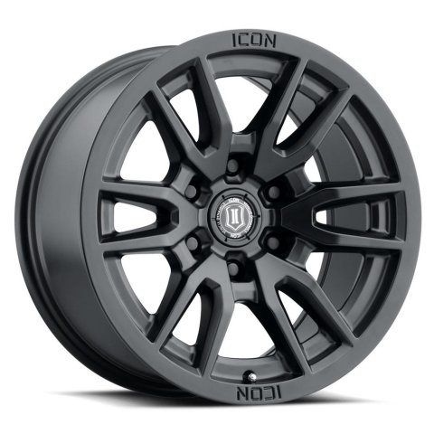 Icon Alloys Vector 6 Satin Black Wheels 17x8.5 Wheel, VECTOR SAT BLK - 17 X 8.5 / X 5.5 / 25MM / 5.75" BS