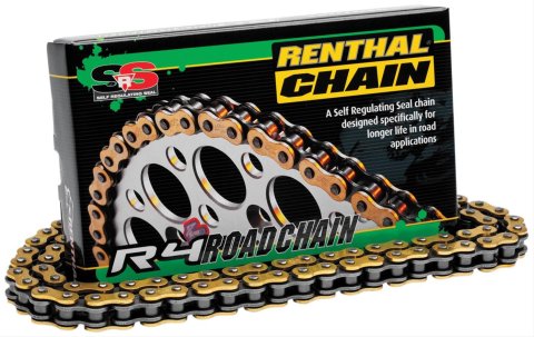 Renthal R4 SRS Z-Ring Road Drive Chains C391 Chain, Z-Ring, 525 Size, 130-Links, 8,992 lbs./in. Tensile Strength, Gold/Black, Each