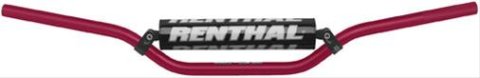 Renthal 7/8 in. Handlebars 722-01-RD-01-185 Handlebars, CR High Style, Aluminum, Red Anodized, Diameter, 31.299 Width, Each