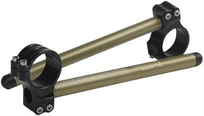 Renthal Clip-On Handlebars CL100 Handlebars, Clip-Ons, Billet Aluminum, Black/Clear Anodized, 50mm Fork Diameter, 7 Degree Down Angle, Pair