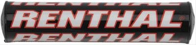 Renthal SX Bar Pads P261 Handlebar Pad, Crossbar, SX, Foam, Vinyl Cover, Black, Red, Logo, 10 in. Length, Each